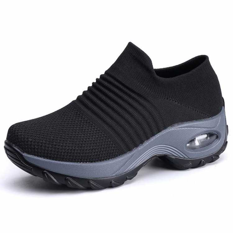 New Fashion Women Sneakers Autumn Women Platform Shoes Woman Lady Flats Casual Thick Bottom Black Shoes Sock Slip On Dance Shoes