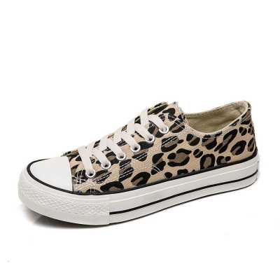Leopard Canvas Shoes Women Flat Platform Sneakers Women Casual Shoes Woman High Top Tenis Mujer Casual Casual Shoes Women