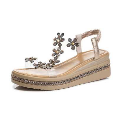 Wedge Sandals Women 2021 New Summer Fashion Fish Mouth Ladies Sandals Rhinestone Women's Sandals Shoes