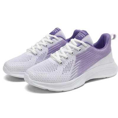 New Sneakers Women Shoes Flats Mesh Light Breathable Casual Running Sport Ladies Shoe Lace up Footwear Female Purple Size 35 41