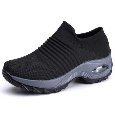 New Fashion Women Sneakers Autumn Women Platform Shoes Woman Lady Flats Casual Thick Bottom Black Shoes Sock Slip On Dance Shoes