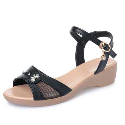 Women Sandals Genuine Leather 2021 New Women Sandals Flat Casual Shoes Mother Shoes Summer Large Size 41 42 43 Gladiator