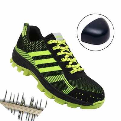 Safety Shoes Men's Summer Tamper proof Puncture Light Breathable Steel Toe Cap Steel Bottom Non slip Deodorant Safety Shoes