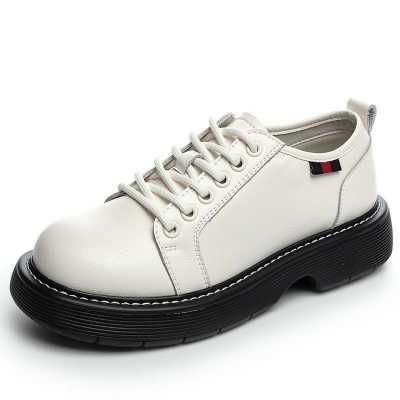 Martin Shoes Women 2021 New British Style Thick soled Lace up Women's Shoes Round Toe Casual Loafers Ladies
